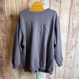 Aerie Oversized CrewNeck Sweatshirt Washed Out Brown Size M